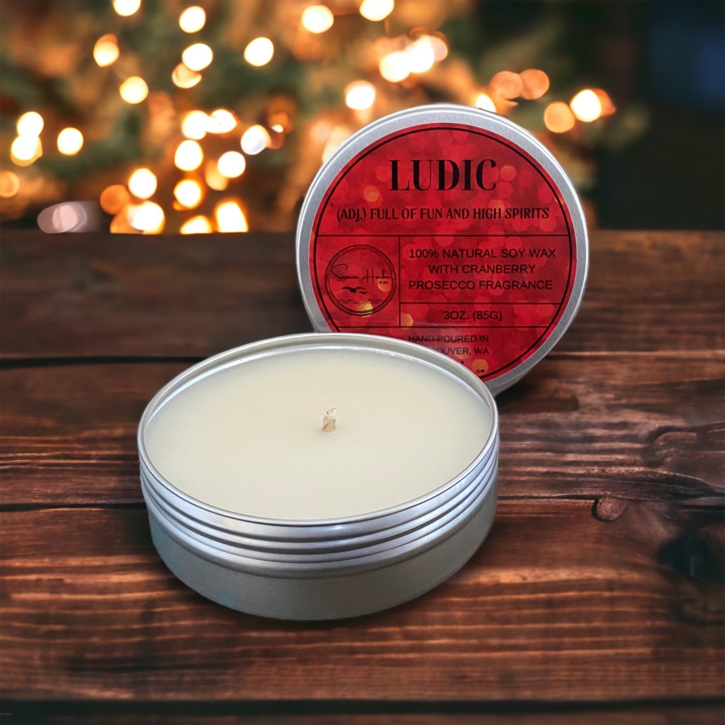 100% Soy Wax Scented Candle: Ludic (Cranberry Prosecco)