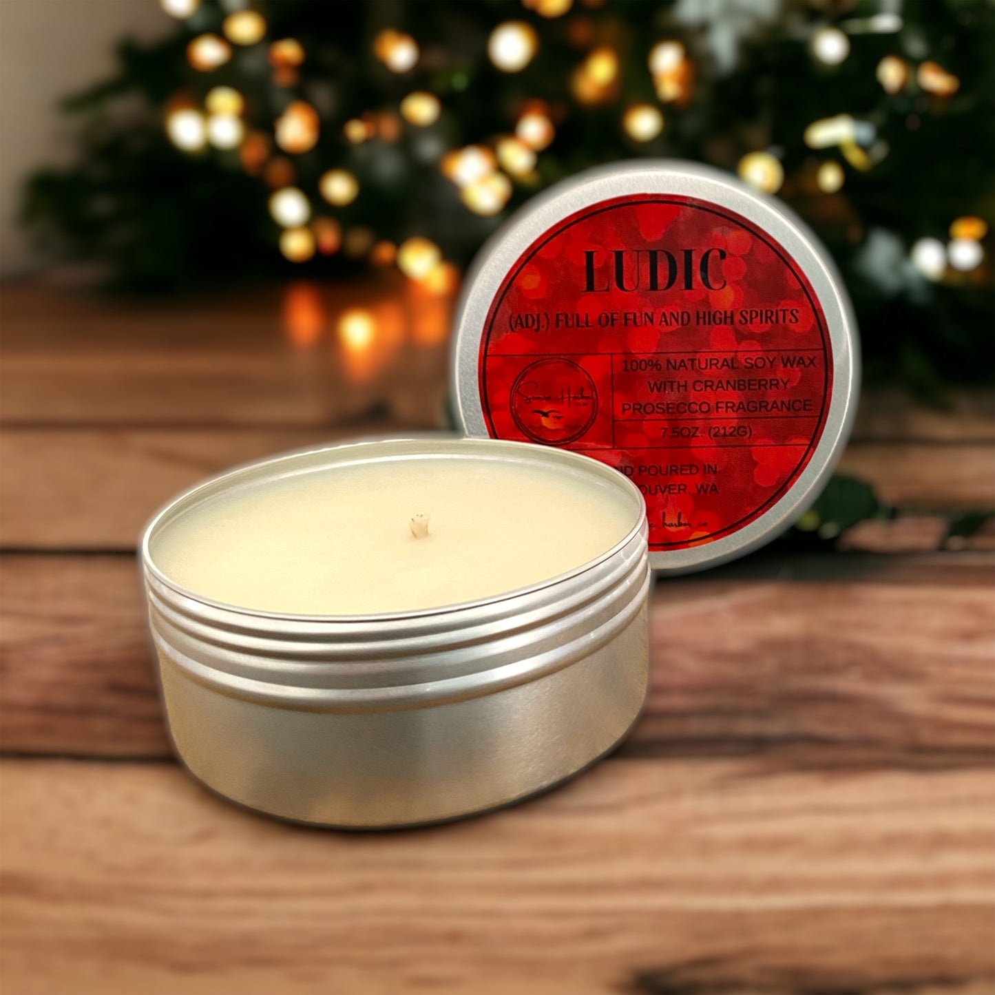 100% Soy Wax Scented Candle: Ludic (Cranberry Prosecco)