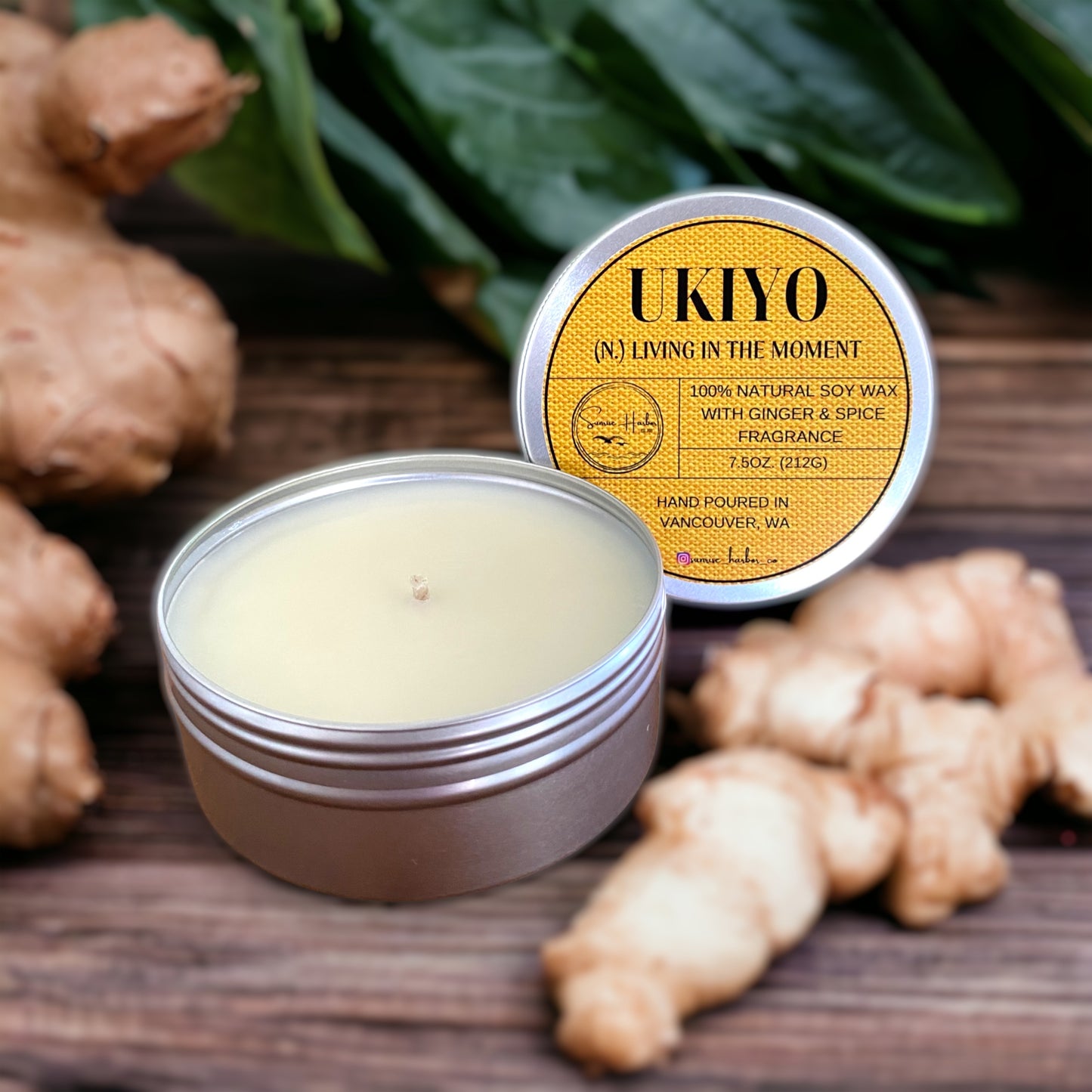 100% Soy Wax Scented Candle: Ukiyo (Ginger & Spice)