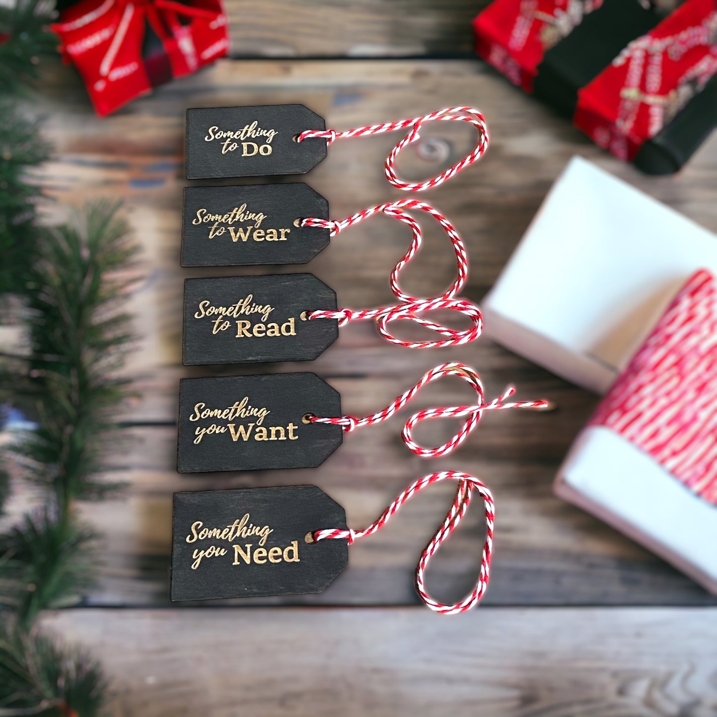 5-Gift Rule Christmas Tags (Wooden)