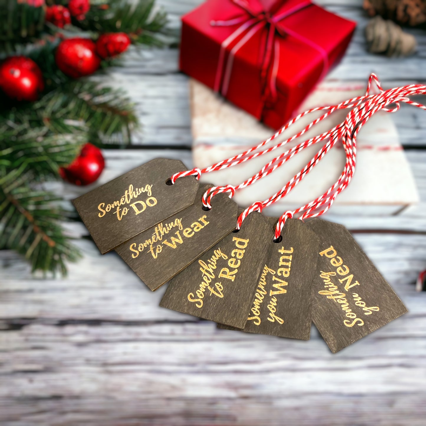 5-Gift Rule Christmas Tags (Wooden)