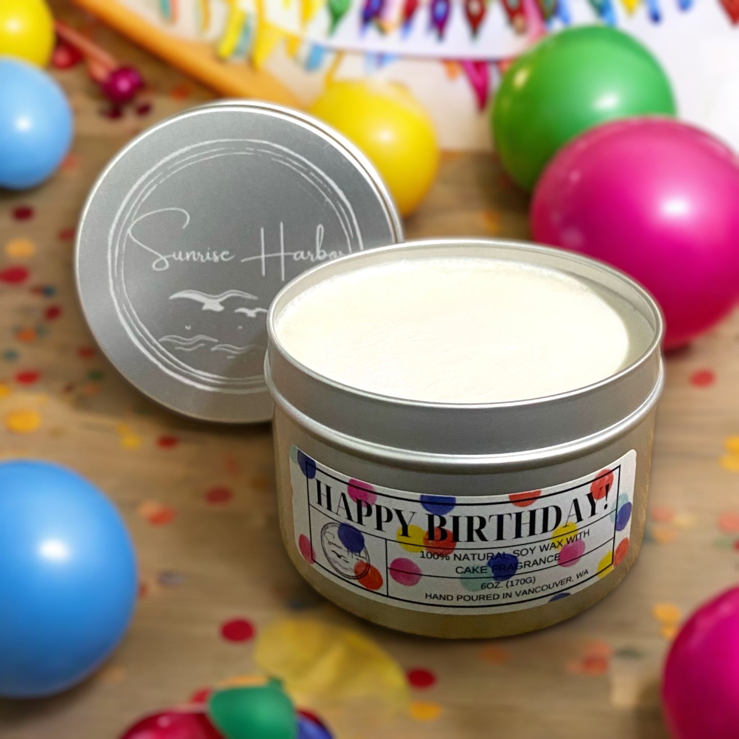 100% Soy Wax Scented Candle: Happy Birthday (Cake)