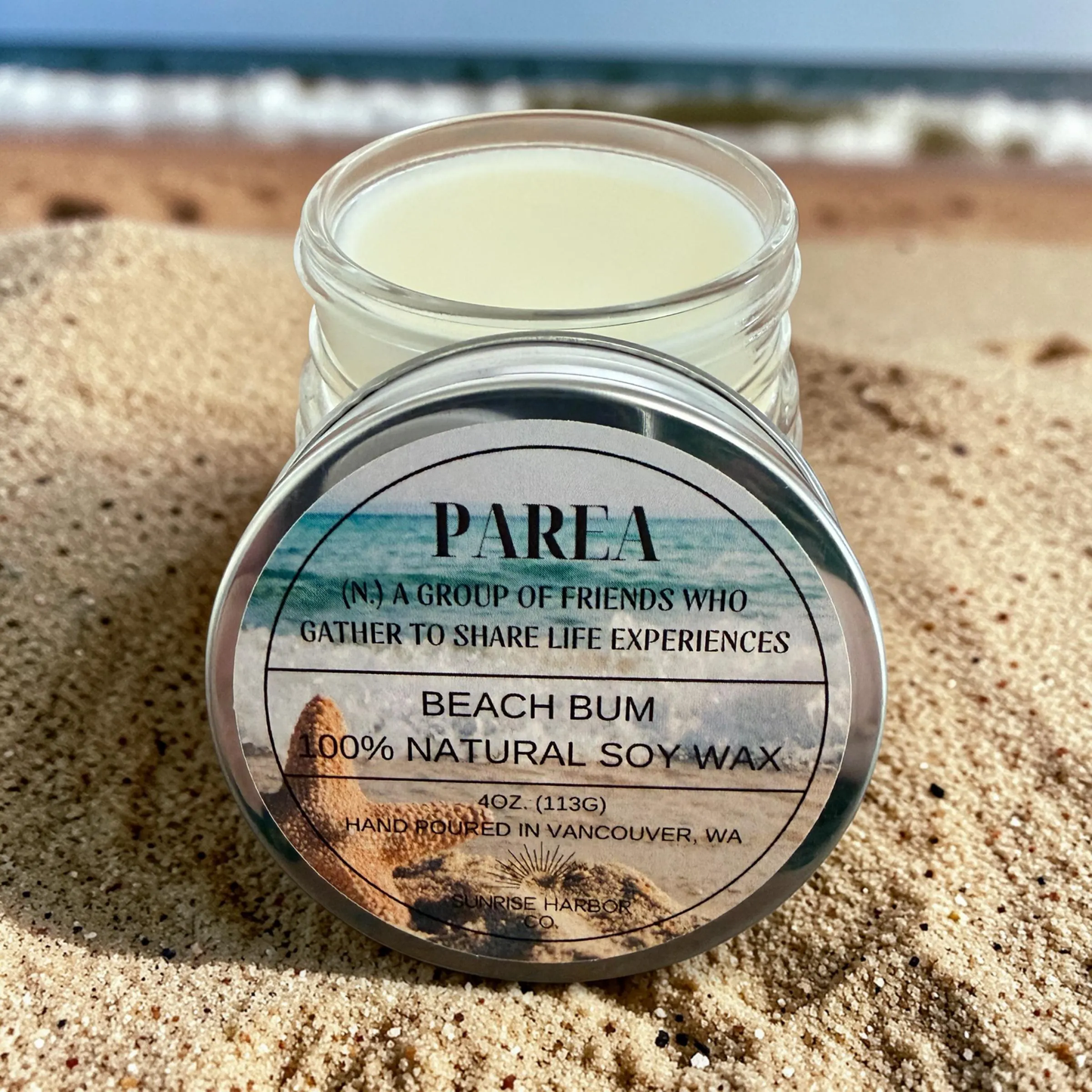 Wickless 100% Soy Wax Candle, Glass Jar, Scented, Vegan, Handmade, Eco-Friendly